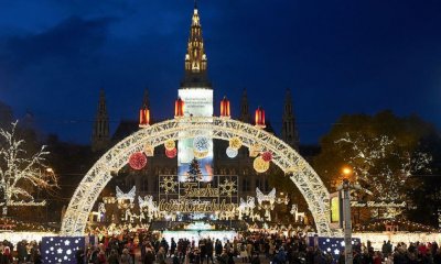 Первую рождественскую елку украсили в столице Австрии - Вене